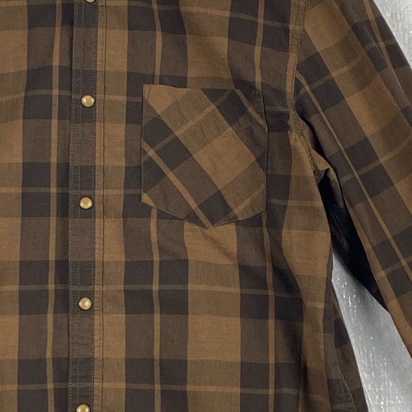 Aviator Shirt Mens Small Pilot Academy United States Pearl Snap Brown‎ Plaid - Picture 5 of 13